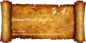 Haberfeld Atala névjegykártya